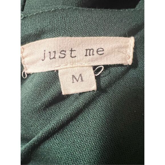 Just Me Green Sleeveless V-Neck Fit and Flare Dress Sz M - Picture 6 of 8